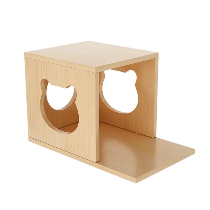 Arbre à chat mural en bois massif, étagère murale avec perchoir, condo, griffoir, capsule spatiale, lit pour chat, mobilier robuste pour animaux de compagnie