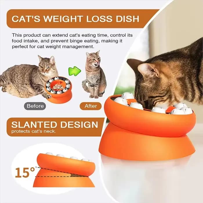 Bol d'alimentation lente pour chat, jouet interactif d'intelligence, anti-glouton, pour stimulation mentale, amélioration de la digestion, équipement d'alimentation en forme de labyrinthe