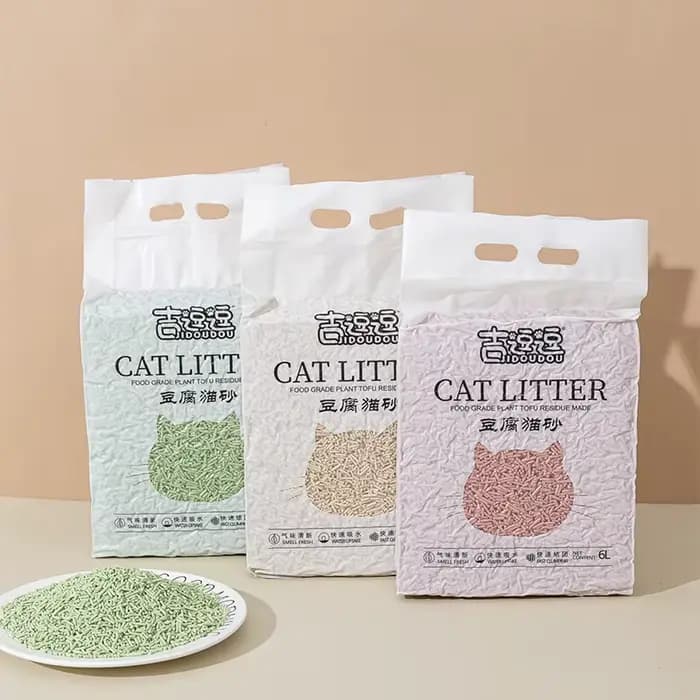 Litière pour chat en tofu