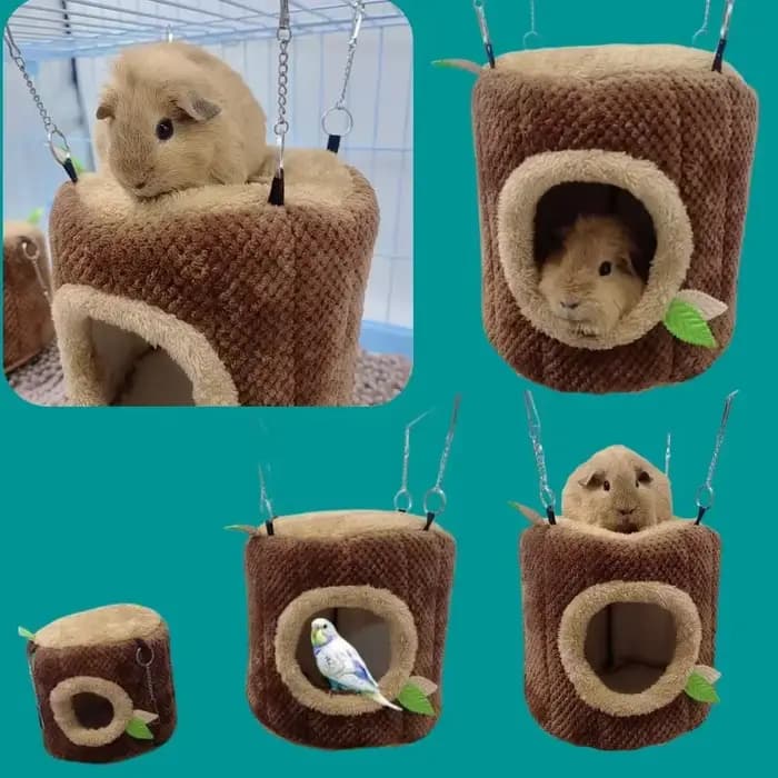 Hamac chaud en forme de souche d'arbre pour Hamster, Tunnel de taupe d'hiver, lit suspendu pour peti