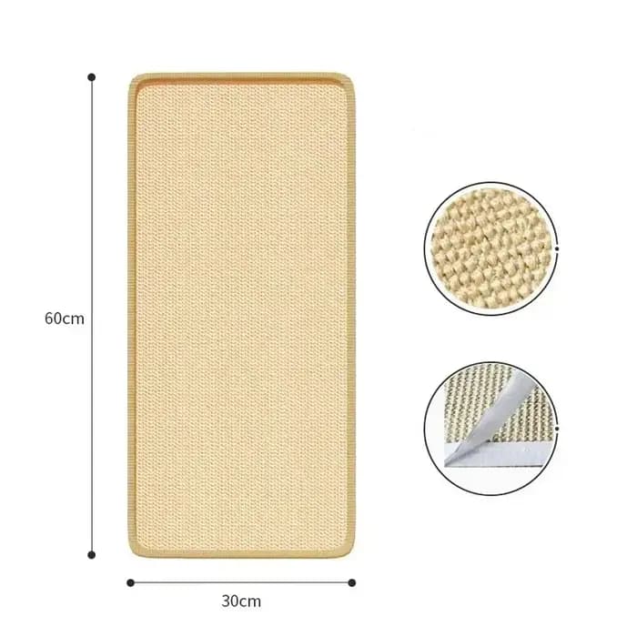 Tapis de grattage horizontal en sisal naturel pour chat
