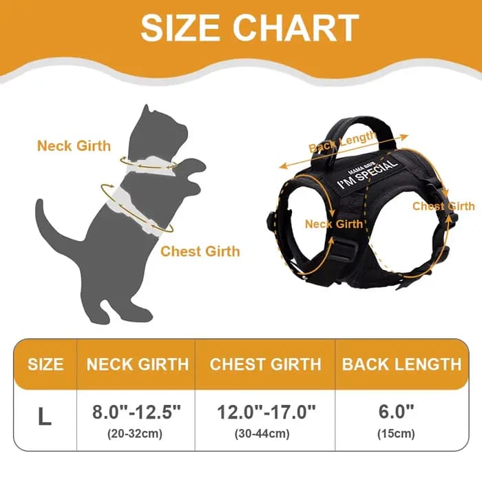 Harnais en Nylon pour chat, gilet avec 2 autocollants, harnais tactique militaire pour chats avec po
