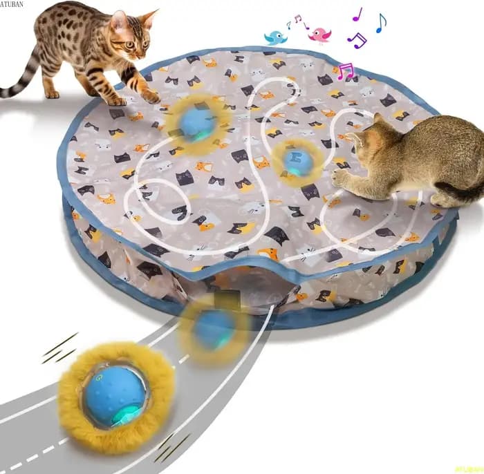 ATUBAN-Jouets électriques pour chats, cache-cache pour chaton, jouet coule activé par le mouvement, jouet d'exercice pour chats