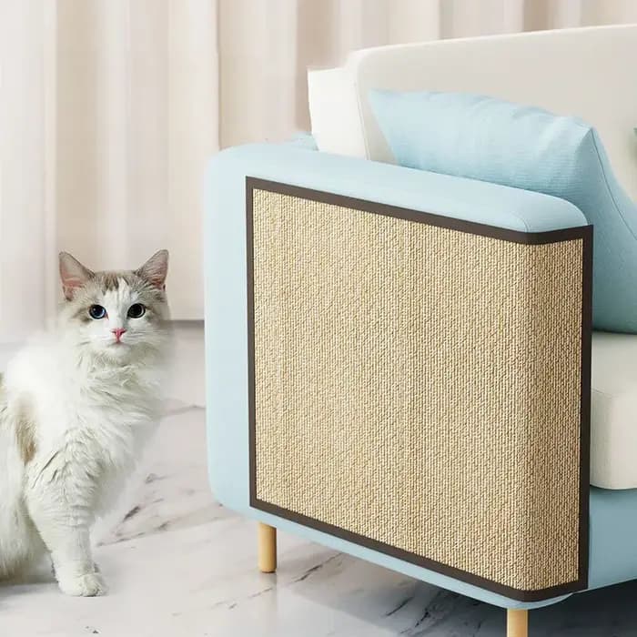 Tapis de canapé en bambou naturel pour chat