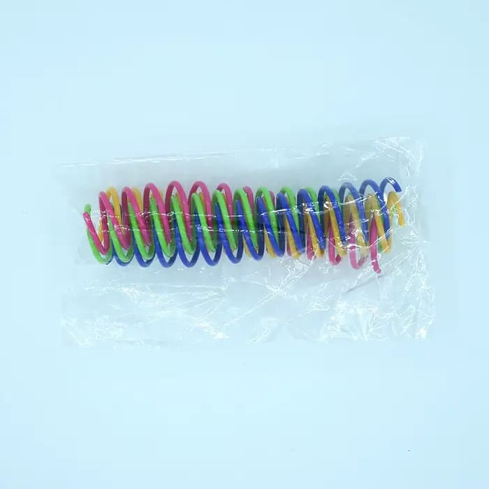 Jouets à ressort en plastique pour chat, couleur étendue, produits interactifs pour animaux de compa
