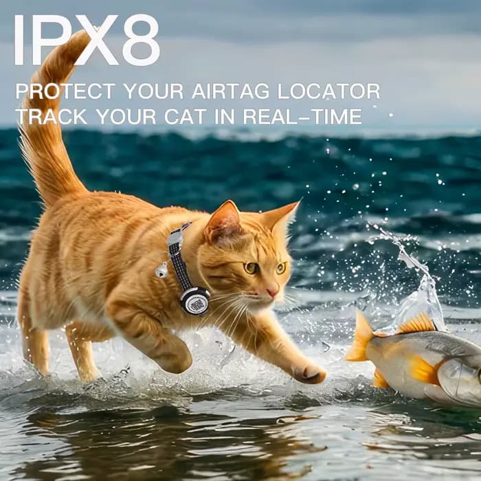 Collier chat avec boîtier de protection pour traceur GPS.étui Airtag
