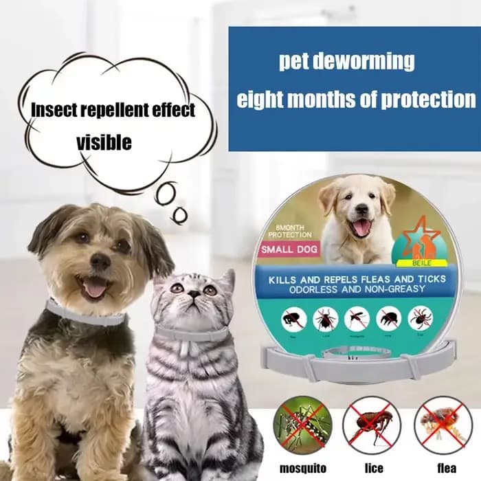 Collier de Protection Rétractable pour Animaux de Compagnie, Accessoire Anti-puces, Tiques, Antipara