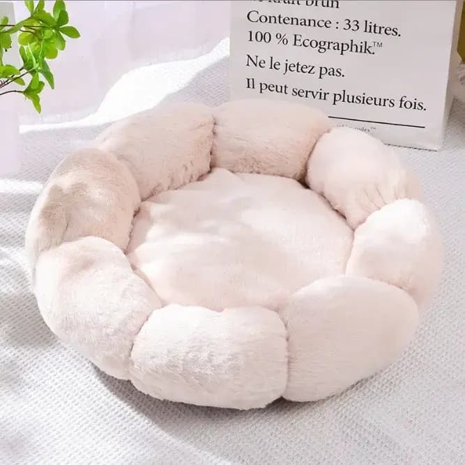Lit pour animaux de compagnie confortable en forme de fleur unique pour une utilisation intérieure et extérieure