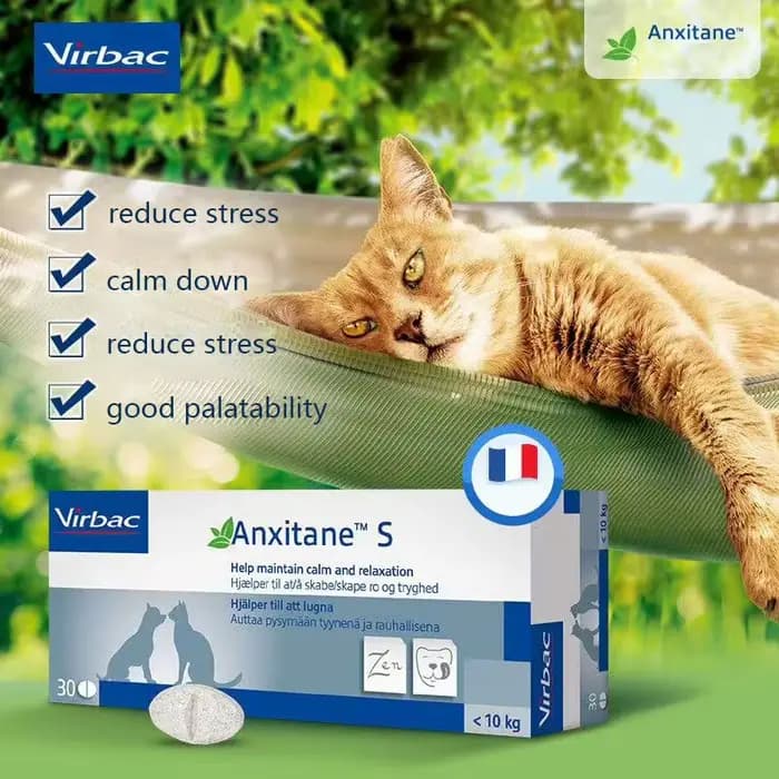 Virbac Anxitane-Friandises pour chiens et chats, 30 comprimés à mâcher pour instituts soulignés