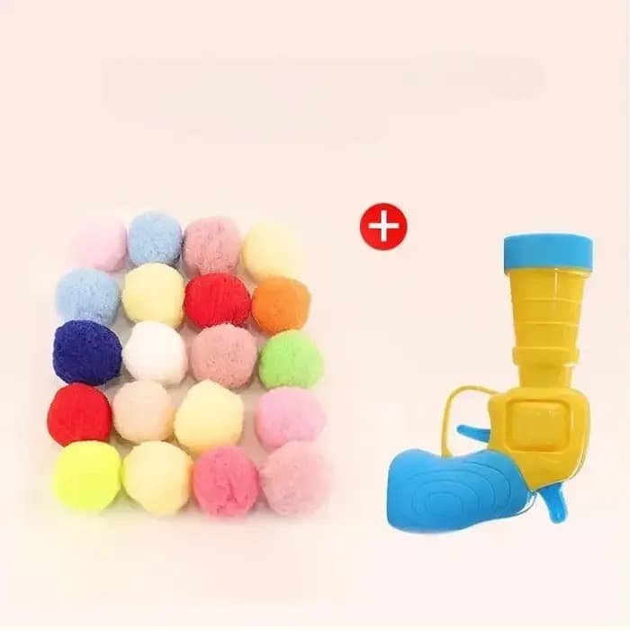 Jouet pour chat, balles en peluche, pistolet de tir lancé, bâton de jeu, Relaxation, jouets interactifs amusants pour chiens, balle silencieuse et Durable
