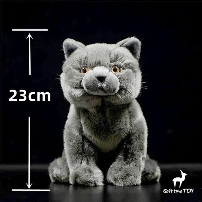 Jouet en peluche British Shorthair réaliste-animal en peluche chat britannique bleu réaliste, peluche bleu russe, cadeau de poupée de Simulation
