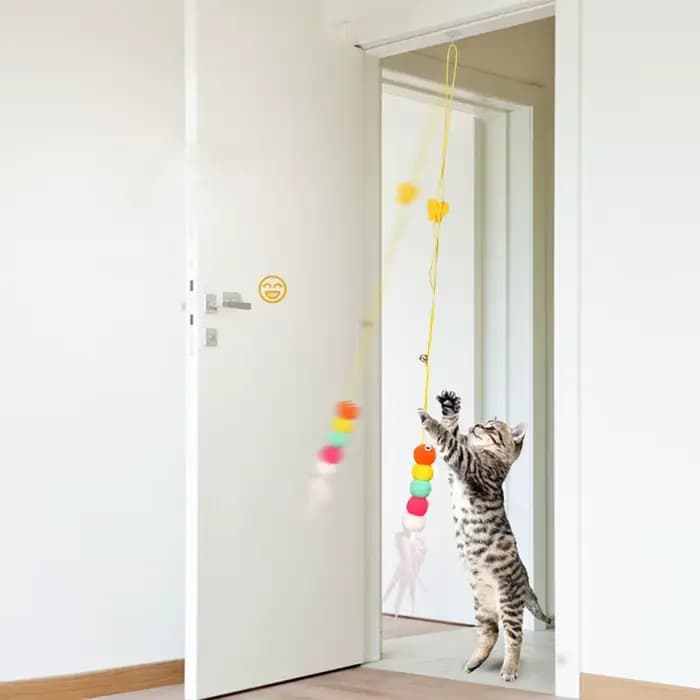 Jouets pour animaux de compagnie, bâton amusant pour chaton, corde élastique auto-hi en forme de lib