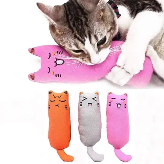 Peluche en herbe de cataire pour animal de compagnie, jouet mignon en forme de pouce, oreiller, meul
