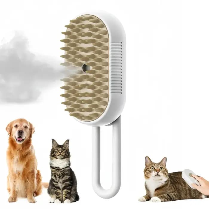 Brosse de Énergie à Vapeur 3 en 1 pour Chat et Chien