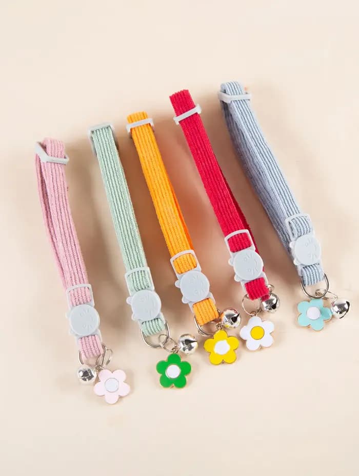 Paquet de 5 colliers de chat réglables avec cloche