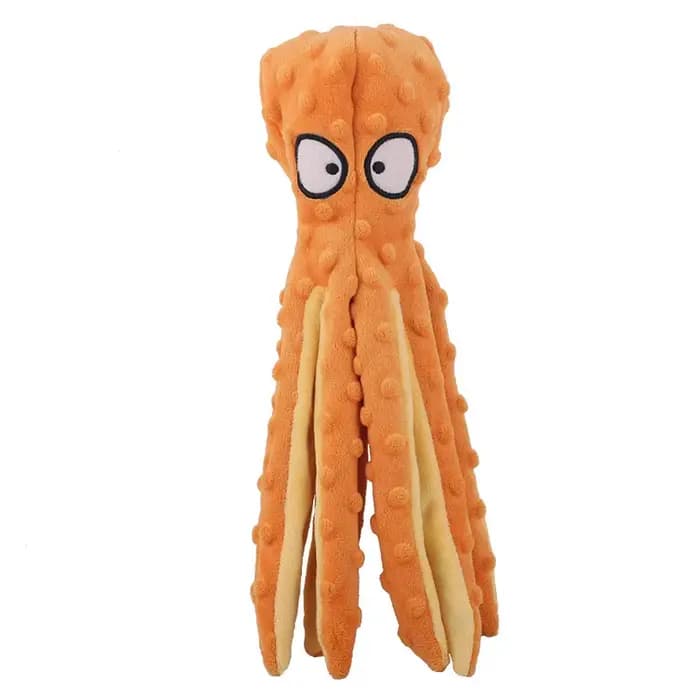 Jouet en peluche pieuvre mignon pour chien, jouet à mâcher couineur durable, jouet interactif de puzzle pour la dentition, pour petits et moyens chiens, chats, fournitures pour animaux de compagnie